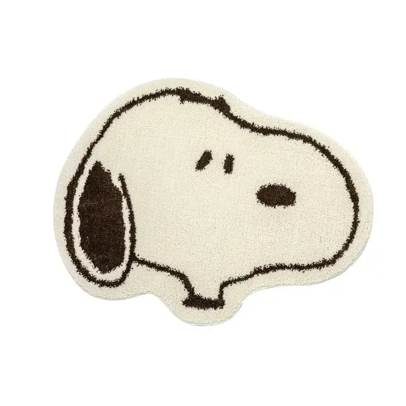 Lamb velvet carpet Snoopy cartoon non-slip home door mat bathroom floor mat living room bedroom study room mini rug  53x66cm