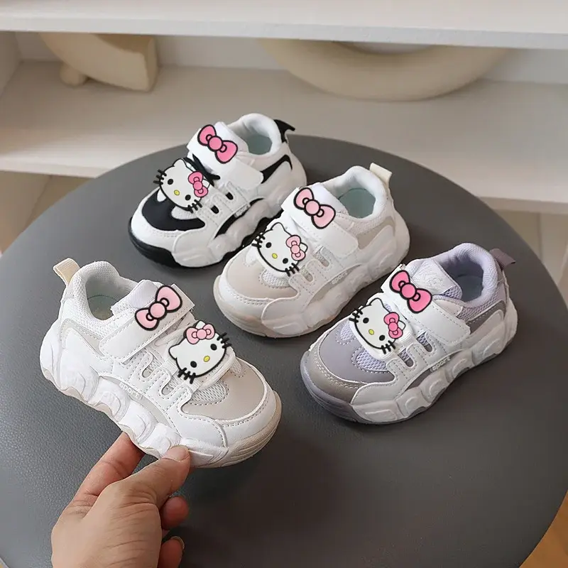 Sanrio New Sneakers Boy Summer Breathable Mesh Toddlers shoes hello kitty Kids cute Casual Shoes Spring Girls Baby Running Shoes