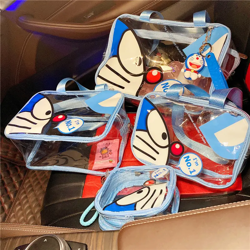 Cartoon Doraemon cosmetic bag large-capacity portable hand bag makeup storage bag girl fashion hand-carrying waterproof wash bag