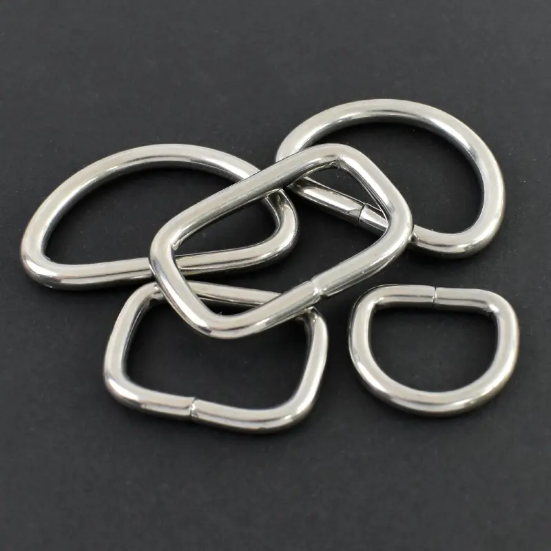 2/5/10Pcs 20 - 38mm Stainless Steel D - Ring & Square Buckle Metal Fasteners for Bag Strap Backpack Dog Collar DIY Accessories