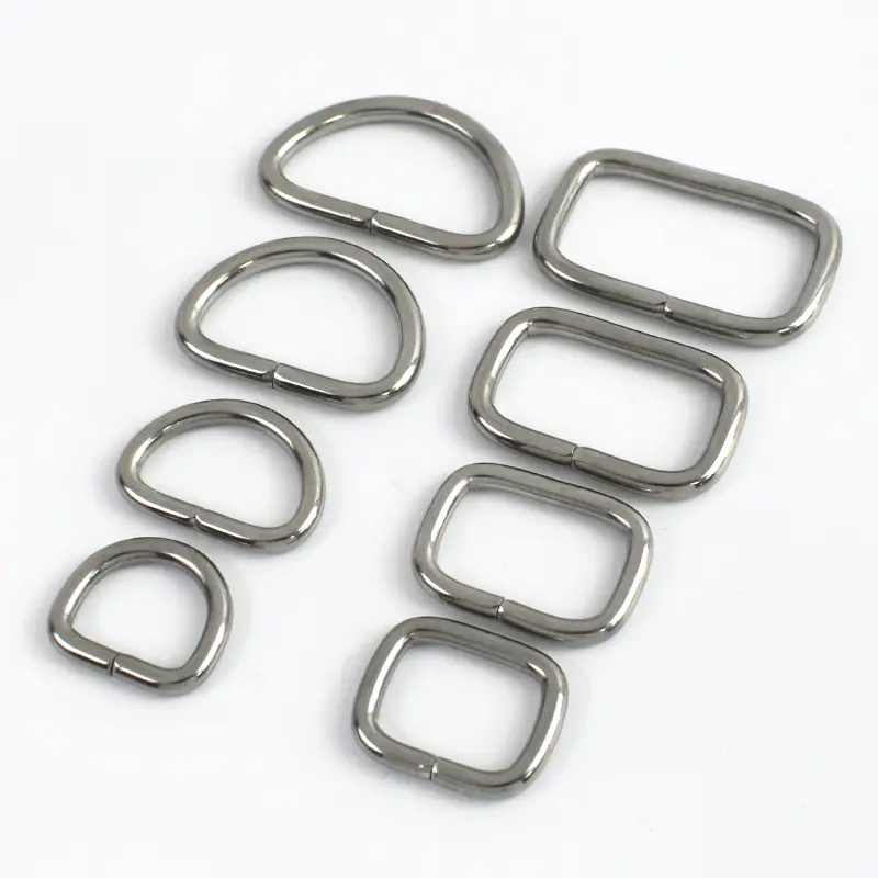 2/5/10Pcs 20 - 38mm Stainless Steel D - Ring & Square Buckle Metal Fasteners for Bag Strap Backpack Dog Collar DIY Accessories