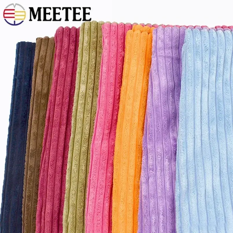 Meetee 50/100*150cm Striped Cotton Corduroy Fabric for Decorative Cloth Sofa Pillows Plush Toy DIY Clothing Sewing Home Textiles