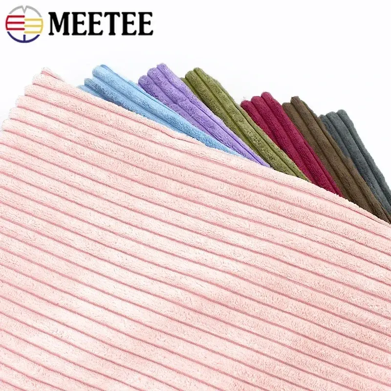 Meetee 50/100*150cm Striped Cotton Corduroy Fabric for Decorative Cloth Sofa Pillows Plush Toy DIY Clothing Sewing Home Textiles