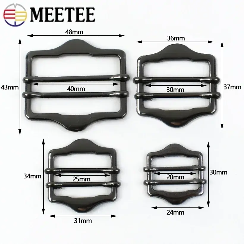 2/3/5Pcs 20-40mm Metal Buckles for Belts Tri-Glide Sliders Bag Strap Clasps Webbing Tape Adjuster Hooks DIY Hardware Accessories