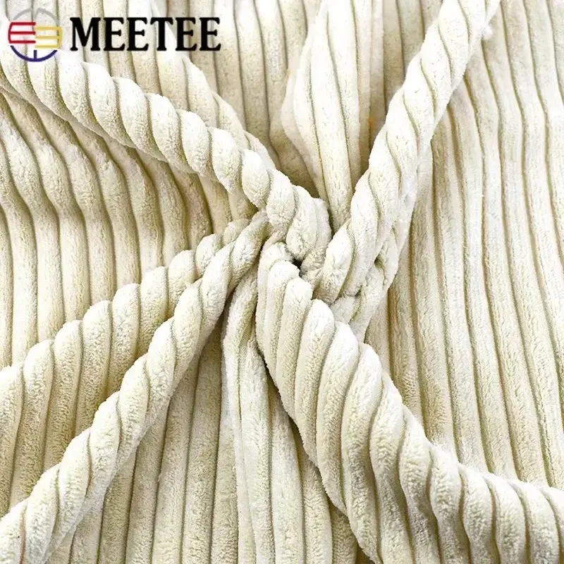 Meetee 50/100*150cm Striped Cotton Corduroy Fabric for Decorative Cloth Sofa Pillows Plush Toy DIY Clothing Sewing Home Textiles