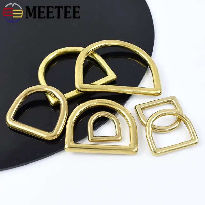 13-44mm 2/5Pcs Solid Brass D Ring Buckle Pet Dog Collar Bag Strap Webbing Harness Rings Luggage Hardware Leather Accessories