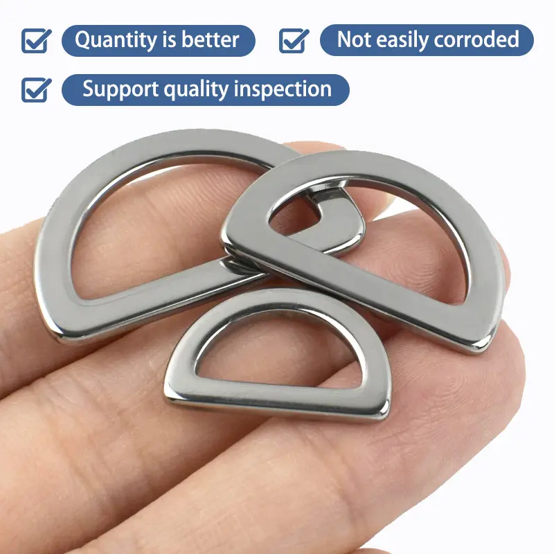 15-38mm 5/10/20Pcs Stainless Steel D Ring Buckle for Bags Strap Webbing Connect Clasp Pet Collar Hooks DIY Hardware Accessories