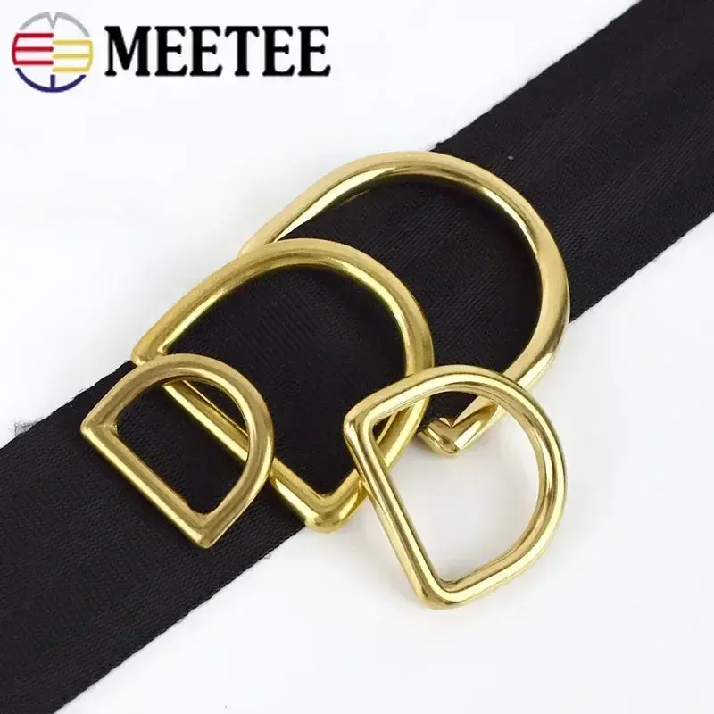 13-44mm 2/5Pcs Solid Brass D Ring Buckle Pet Dog Collar Bag Strap Webbing Harness Rings Luggage Hardware Leather Accessories