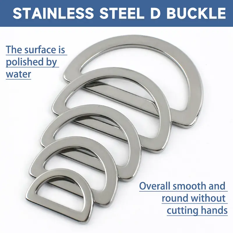 15-38mm 5/10/20Pcs Stainless Steel D Ring Buckle for Bags Strap Webbing Connect Clasp Pet Collar Hooks DIY Hardware Accessories