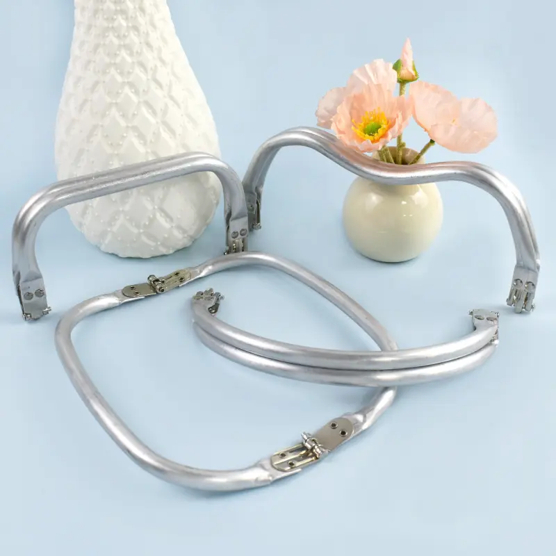 15-30cm 1/2/4Pcs Metal Internal Kiss Clasp Purse Frame Cloud Bag Rectangle Pipe Clamps Buckle DIY Handmade Bags Handle Accessory