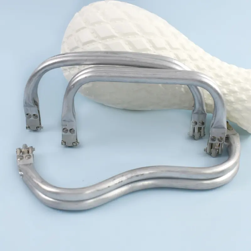 15-30cm 1/2/4Pcs Metal Internal Kiss Clasp Purse Frame Cloud Bag Rectangle Pipe Clamps Buckle DIY Handmade Bags Handle Accessory