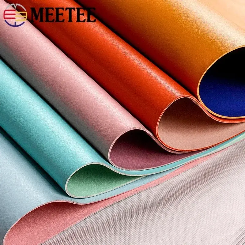 40X137cm 1.8mm Thick Double Sided Different Color Leather Fabric for Wallet Belt PVC Artificial Synthetic Leathers DIY Accessory