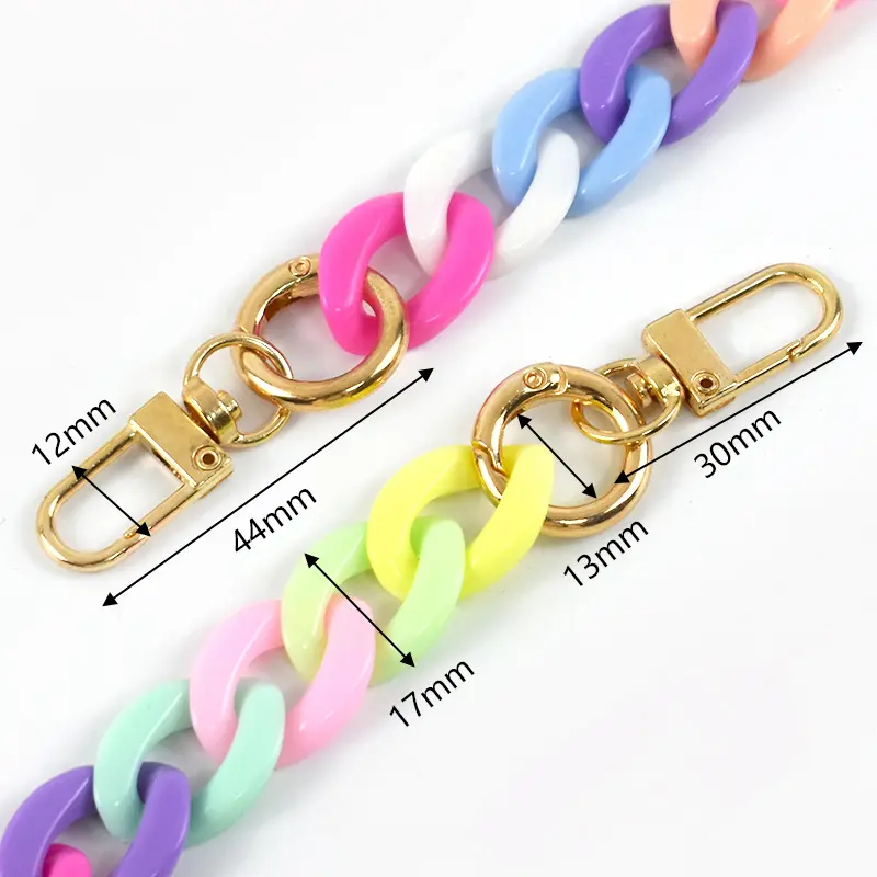 30/90/120cm Color Acrylic Bags Chain Women's Crossbody Handbag Shoulder Bag Strap Plastic Phone DIY Pendant Chains Accessoriess