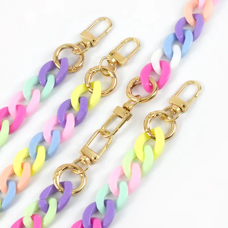 30/90/120cm Color Acrylic Bags Chain Women's Crossbody Handbag Shoulder Bag Strap Plastic Phone DIY Pendant Chains Accessoriess