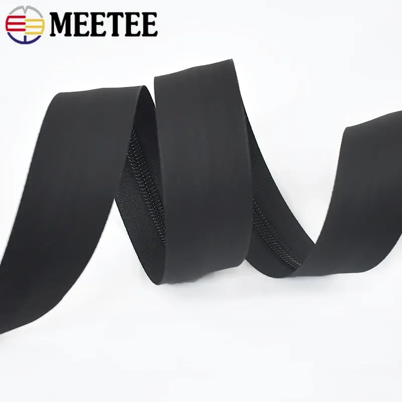 2/4Meters 5# Waterproof Zipper Black Invisible Nylon Zippers Coat Bags Zips Sliders Clothes Repair DIY Sewing Accessories