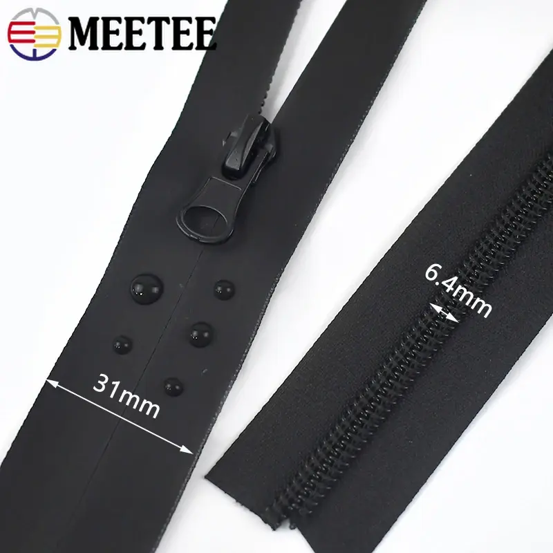 2/4Meters 5# Waterproof Zipper Black Invisible Nylon Zippers Coat Bags Zips Sliders Clothes Repair DIY Sewing Accessories