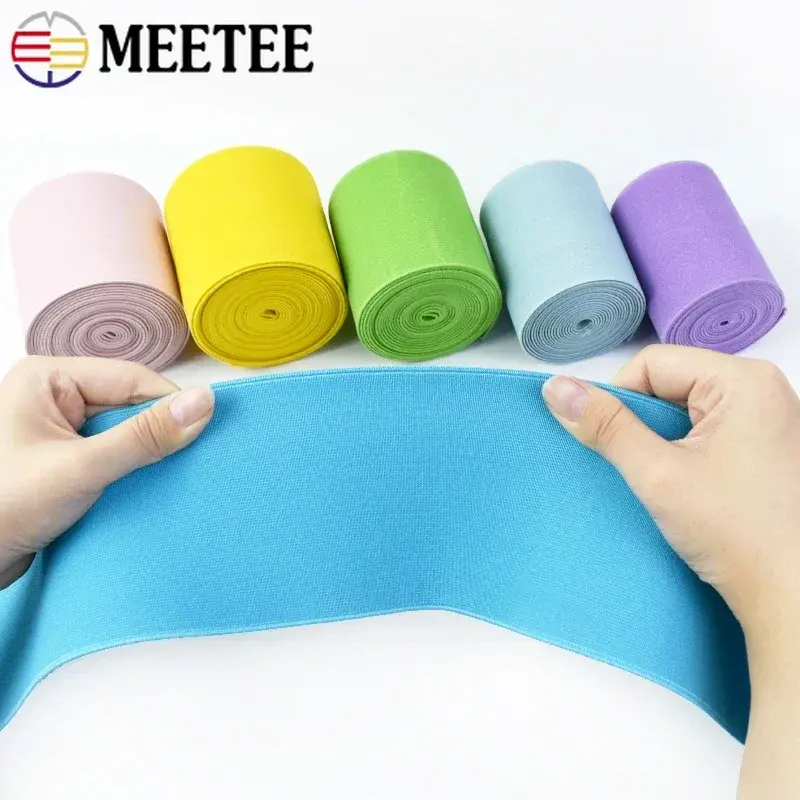 Meetee 1-5Meters 10cm Width Colored Elastic Band Underwear Rubber Bands Double-sided Webbing Belt DIY Clothes Sewing Accessories