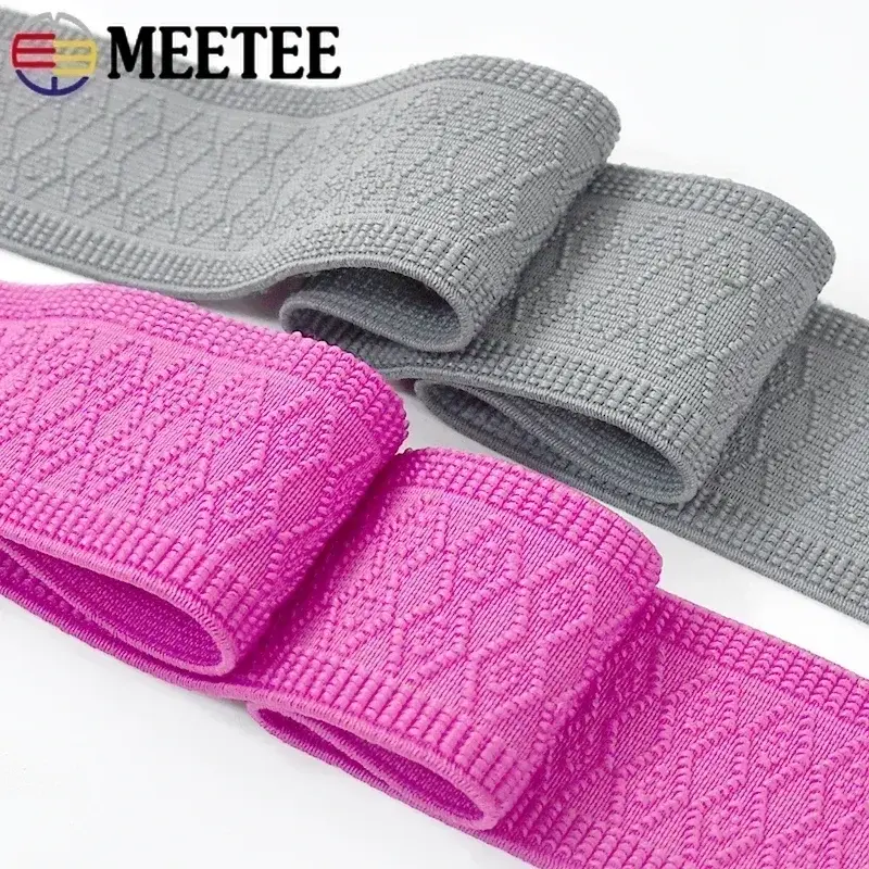 1/2/3/4/5M Meetee 50mm Soft Elastic Bands for Pants Waist Rubber Band Belt Elastics Strap Stretch Ribbon DIY Sewing Accessories