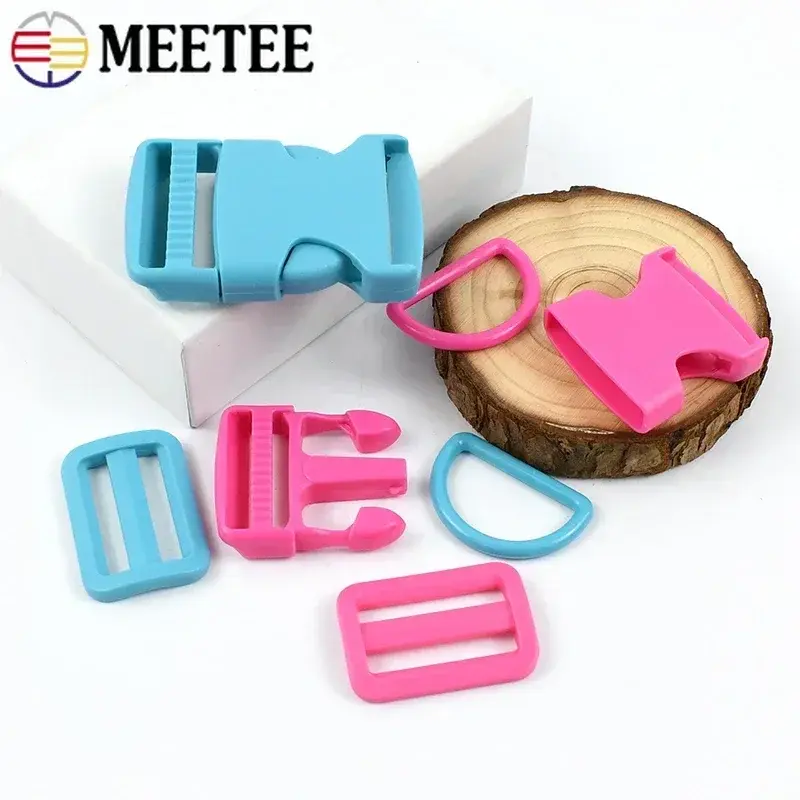 2/3Sets 32/38mm Plastic Release Buckle For Strap Backpack Belt Ring Clasp Webbing Tri-Glide Slider Hooks DIY Sewing Accessories