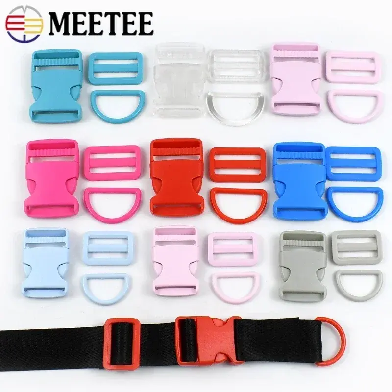 2/3Sets 32/38mm Plastic Release Buckle For Strap Backpack Belt Ring Clasp Webbing Tri-Glide Slider Hooks DIY Sewing Accessories