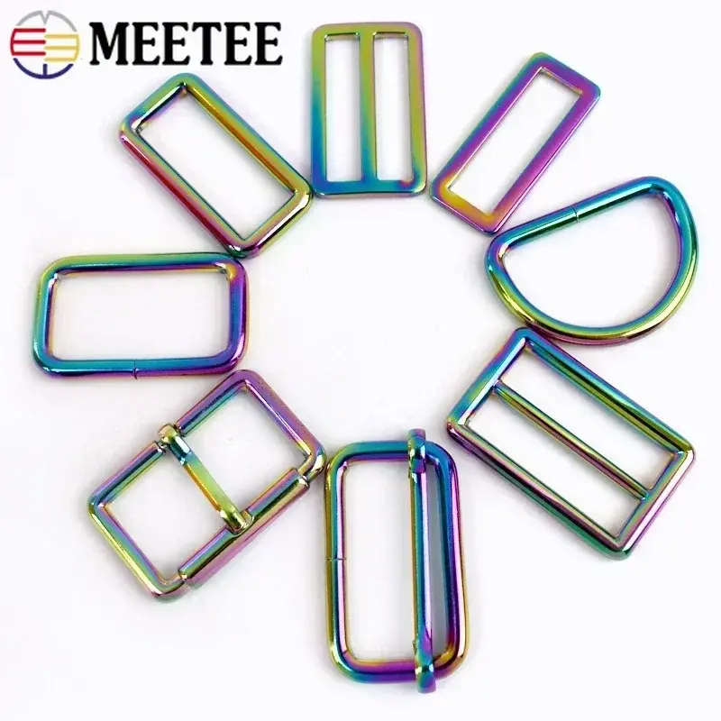 20-38mm 5/10Pc Colored Metal Buckle Connect Snap Clasp O D Ring Tri Glide Slider for Bag Strap Clothing DIY Hardware Accessories