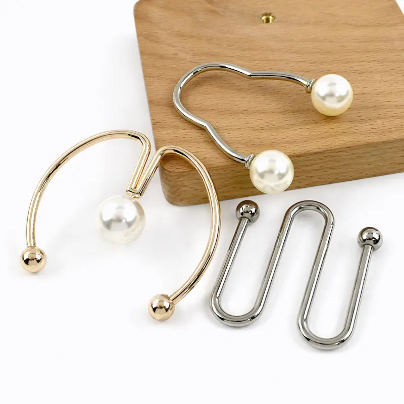 2-10Pcs 47-57mm Metal Buckles U-shaped Belt Buckle Dress Collar Screw Hook Detachable Irregular Spiral Button Sewing Accessories