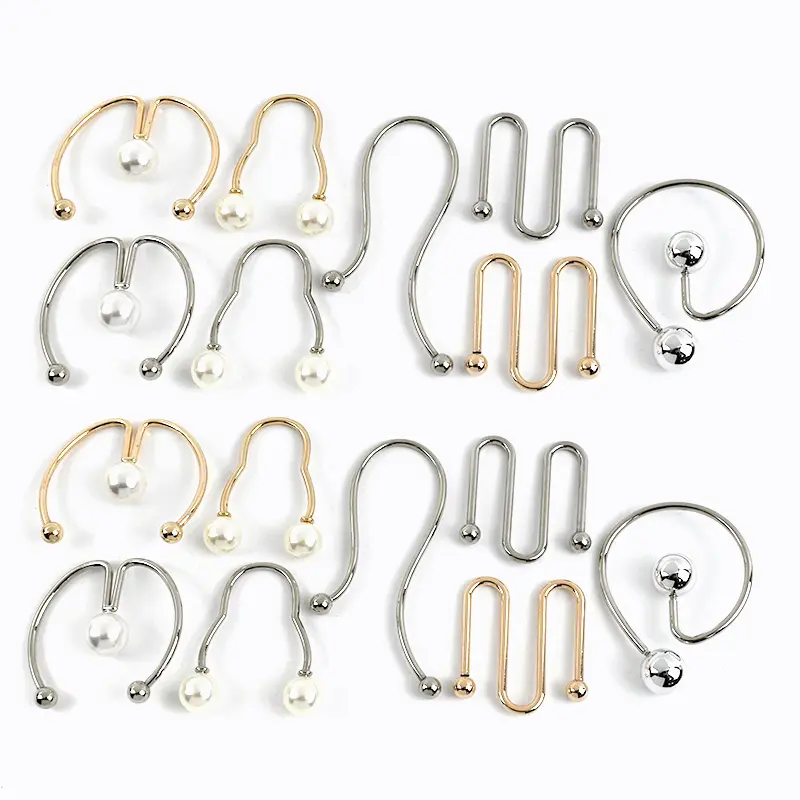 2-10Pcs 47-57mm Metal Buckles U-shaped Belt Buckle Dress Collar Screw Hook Detachable Irregular Spiral Button Sewing Accessories