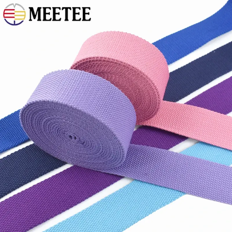 2Meters 20/25/32/38mm 2mm Cotton Webbing Tapes for Strap Backpack Belt Ribbon Band Tape Luggage Bias Binding DIY Accessories