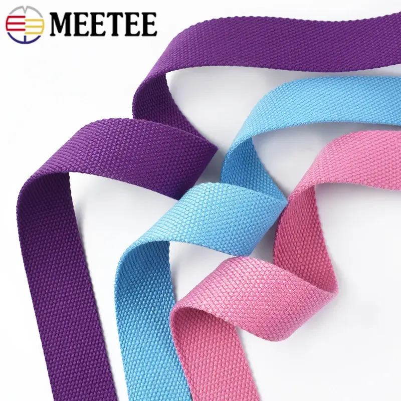 2Meters 20/25/32/38mm 2mm Cotton Webbing Tapes for Strap Backpack Belt Ribbon Band Tape Luggage Bias Binding DIY Accessories