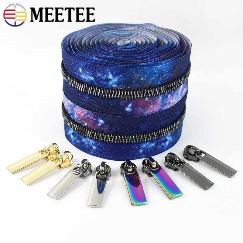 2Meters 5# Nylon Zipper By The Meter +Sewing Zippers Sliders Bag Clothes Zips Pulls Repair Kits DIY Sewing Accessories