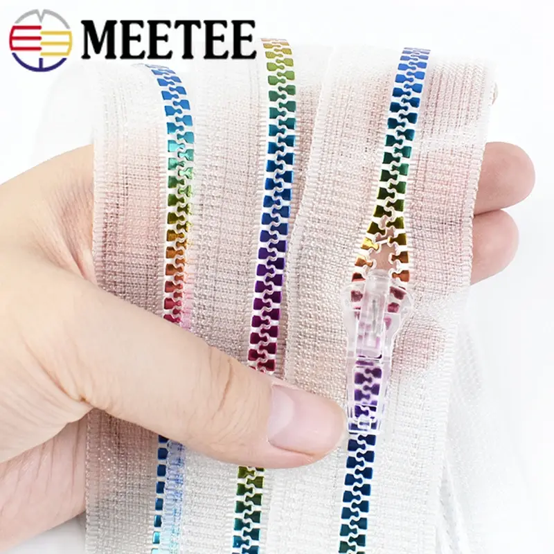 2Meters 5# Resin Zipper Tape+Zippers Slider Head For Bag Plastic Zips Garment Pull Repair Kit DIY Sewing Accessories