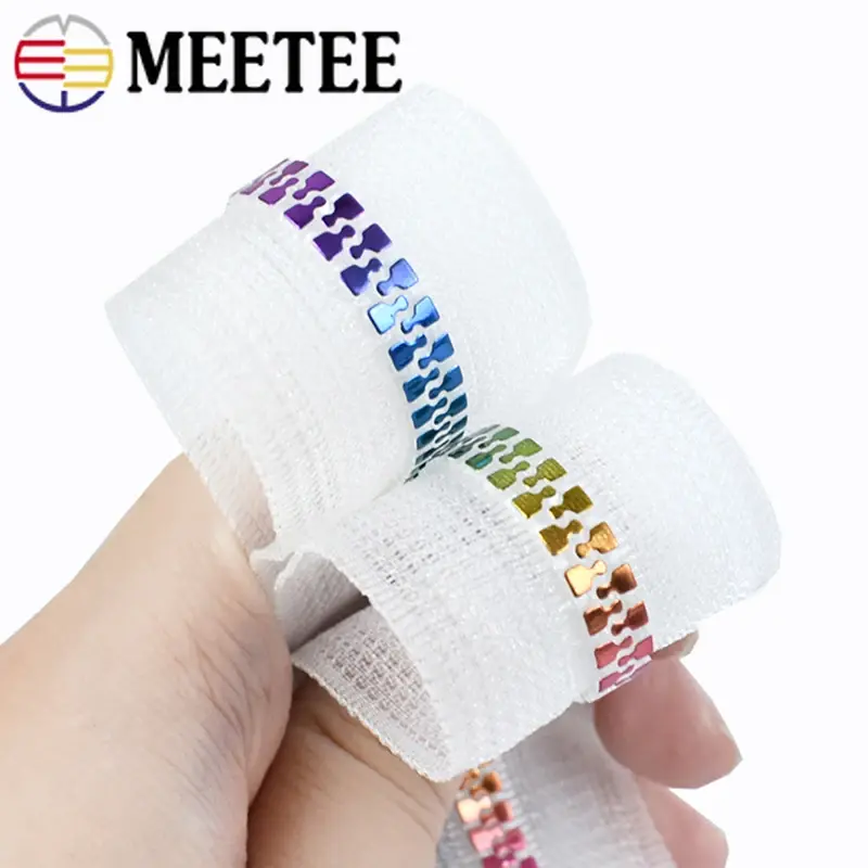 2Meters 5# Resin Zipper Tape+Zippers Slider Head For Bag Plastic Zips Garment Pull Repair Kit DIY Sewing Accessories