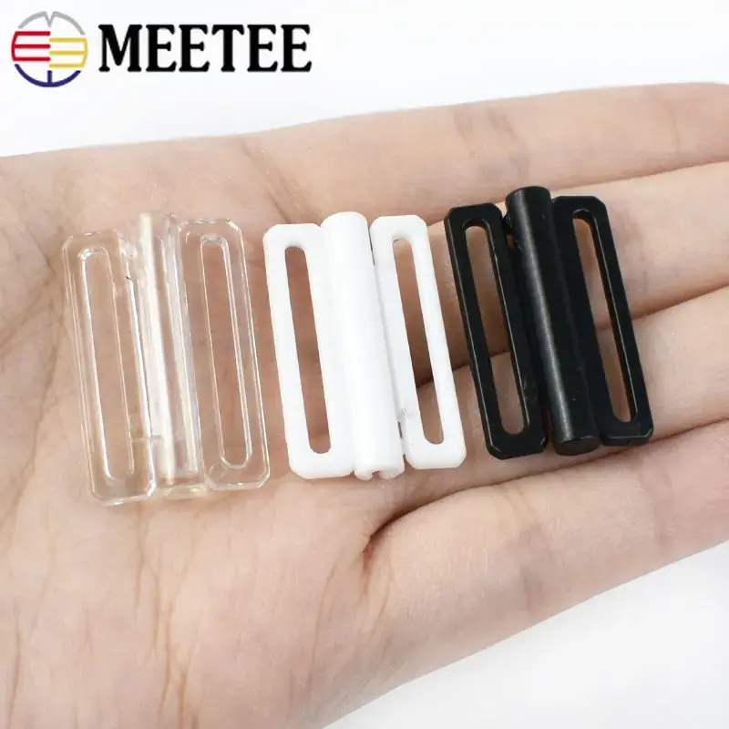 50Sets 8-25mm Bikini Bra Strap Buckles Plastic Underwear Sliders Rings Swimwear Closure Clasp Combined Button DIY Accessories