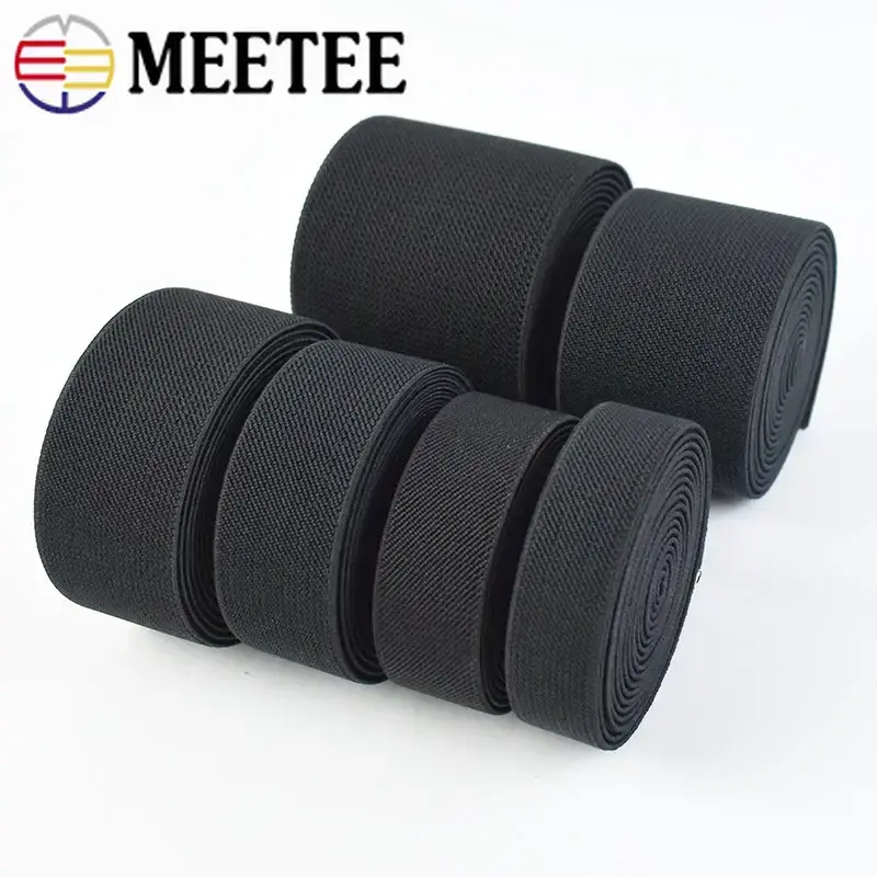 1/2/3/4M 20-70mm Width 1.5mm Black Thick Elastic Band Webbing For Sewing Skirt Waist Underwear Rubber Tapes DIY Accessories