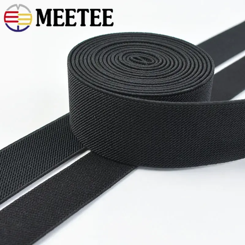 1/2/3/4M 20-70mm Width 1.5mm Black Thick Elastic Band Webbing For Sewing Skirt Waist Underwear Rubber Tapes DIY Accessories