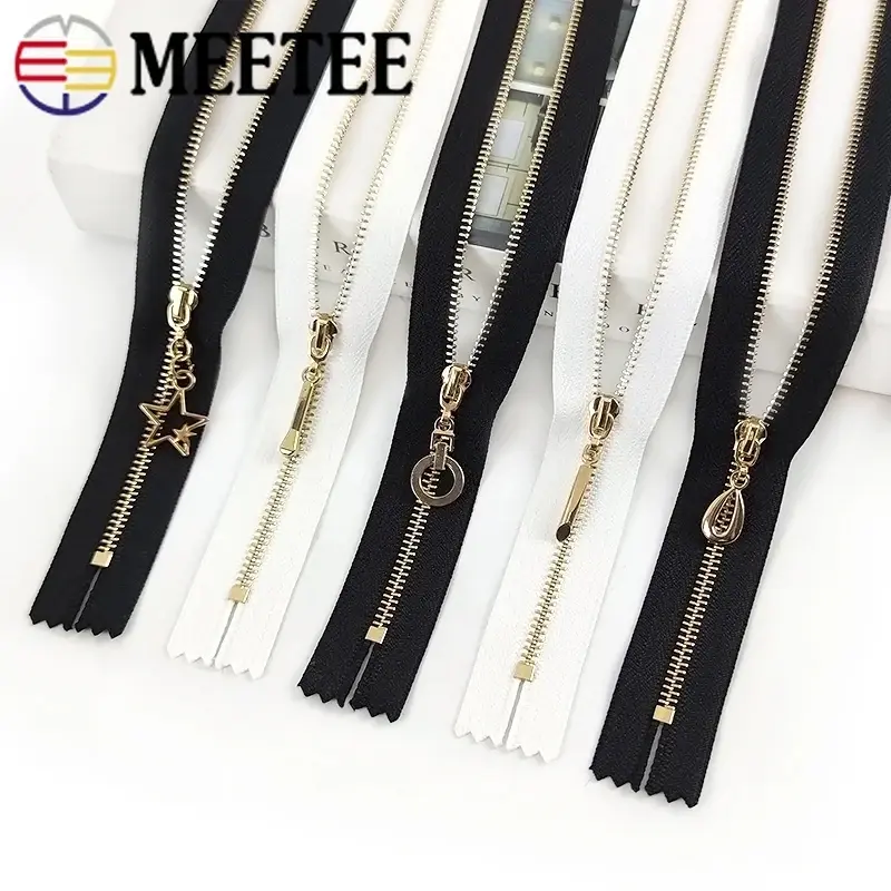 2Pcs 3# Metal Zipper for Sewing 15-30cm Closed End Black White Zippers Bag Purse Shoes Decor Zips DIY Garment Tailor Accessories