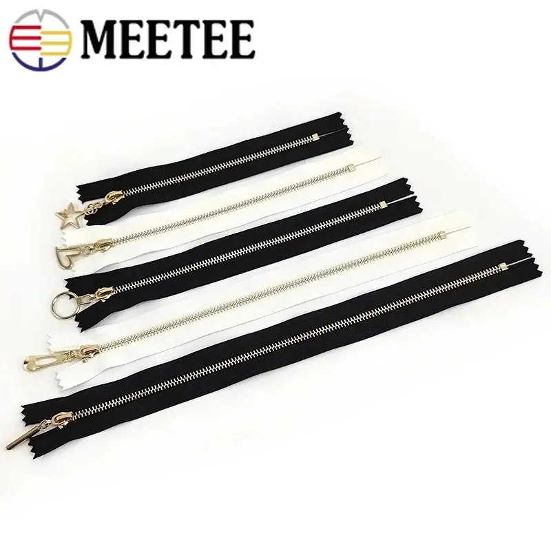 2Pcs 3# Metal Zipper for Sewing 15-30cm Closed End Black White Zippers Bag Purse Shoes Decor Zips DIY Garment Tailor Accessories