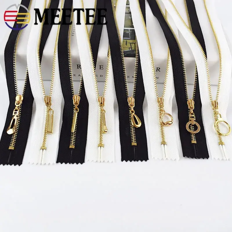 2Pcs 3# Metal Zipper for Sewing 15-30cm Closed End Black White Zippers Bag Purse Shoes Decor Zips DIY Garment Tailor Accessories