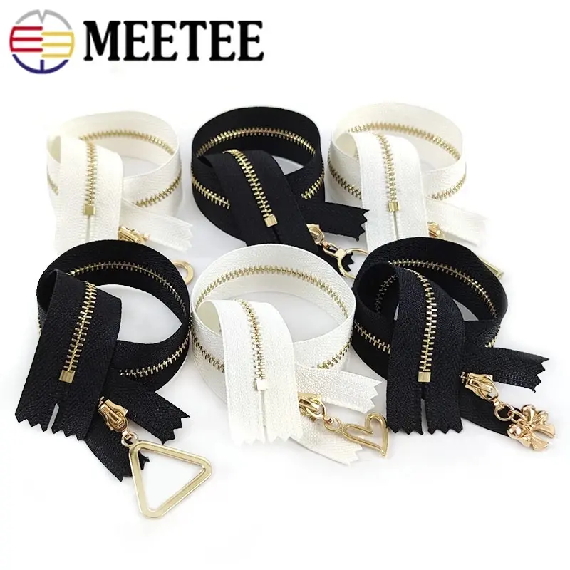 2Pcs 3# Metal Zipper for Sewing 15-30cm Closed End Black White Zippers Bag Purse Shoes Decor Zips DIY Garment Tailor Accessories