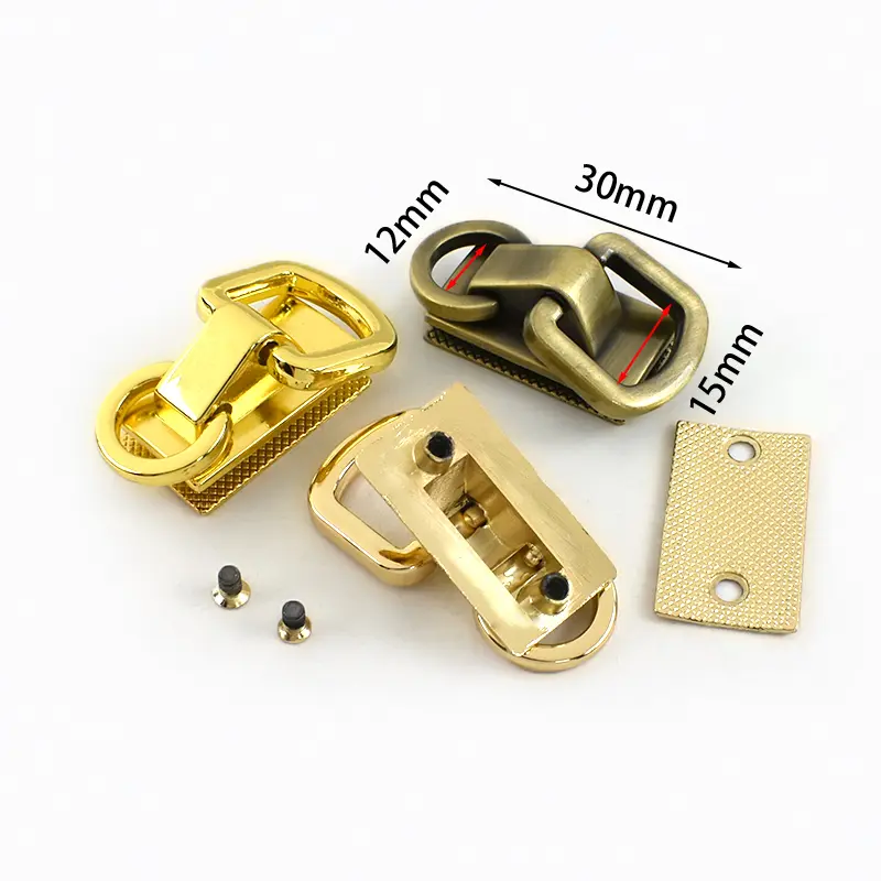 2-10Pcs 34mm D Ring Metal Buckles Handbag Hardware Screw Rivet Clasp Side Connector Hanger for Pocket Handle DIY Bag Accessories