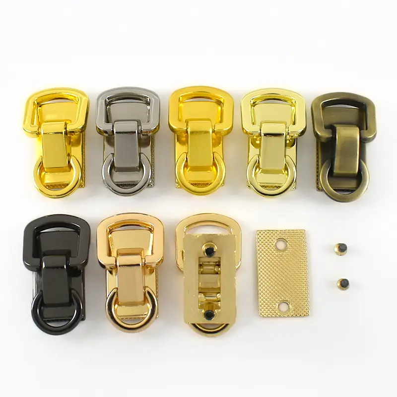 2-10Pcs 34mm D Ring Metal Buckles Handbag Hardware Screw Rivet Clasp Side Connector Hanger for Pocket Handle DIY Bag Accessories