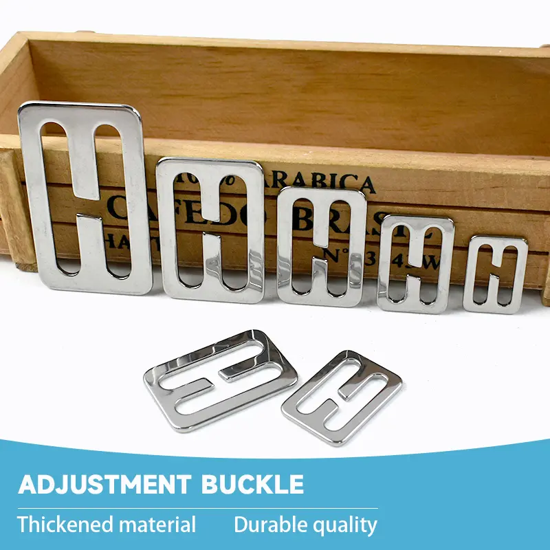 2-10Pcs 20-50mm Stainless Steel H-Shaped Hook Buckles Metal Ring Adjuster Clasp for Bag Strap Webbing Belt Loop DIY Accessories