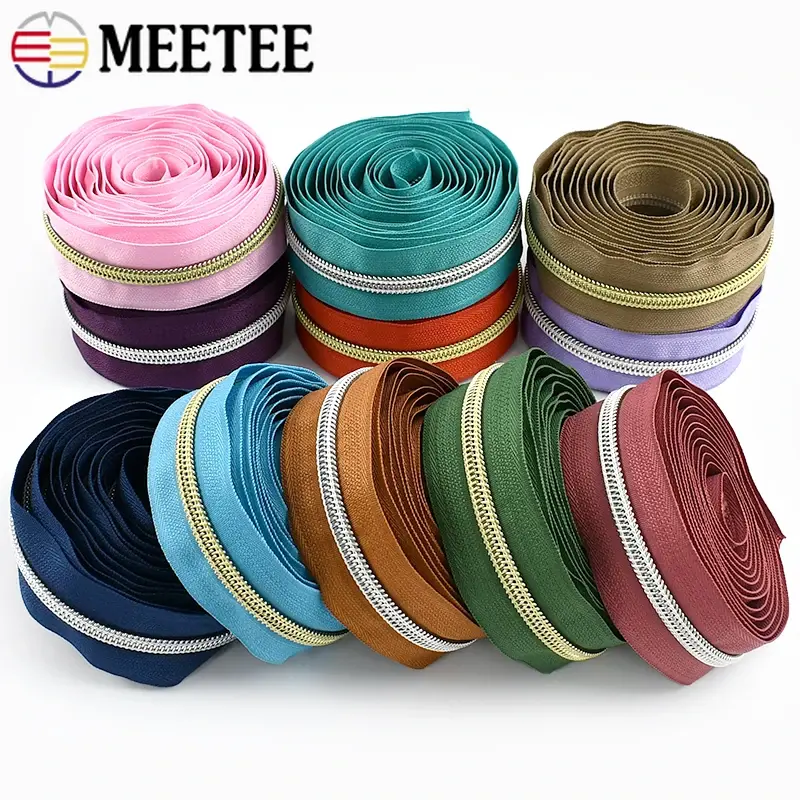 10/20Meters 5# Sewing Zipper Tape Nylon Zippers for Bags Coil Roll Zips By The Meter Garment Repair Kit DIY Sewings Accessories