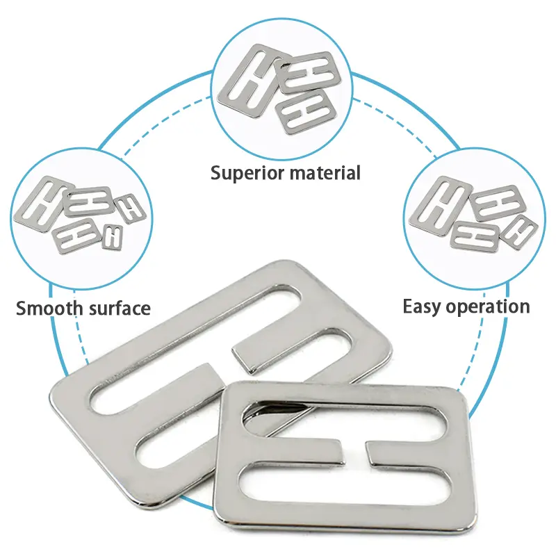 2-10Pcs 20-50mm Stainless Steel H-Shaped Hook Buckles Metal Ring Adjuster Clasp for Bag Strap Webbing Belt Loop DIY Accessories