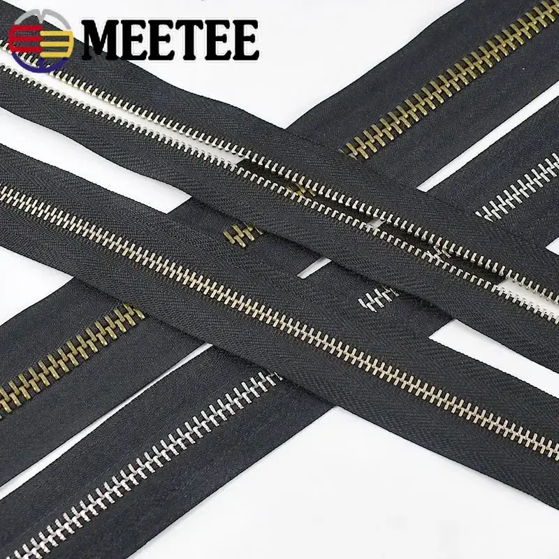 1/2/3/4Yards 3# 5# 8# Metal Zipper Tape For Bag Coat Jackets Zips Backpack Handbag Zip Repair Kit DIY Clothes Sewing Accessories