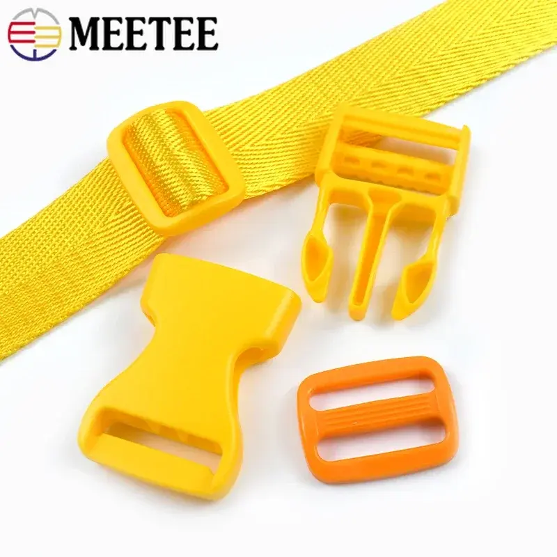 20/25mm 1-5Sets Plastic Release Buckle Tri-Glide Sliders Webbing Tape Bag Strap Side Clip Dog Collar Ribbon Band Accessories