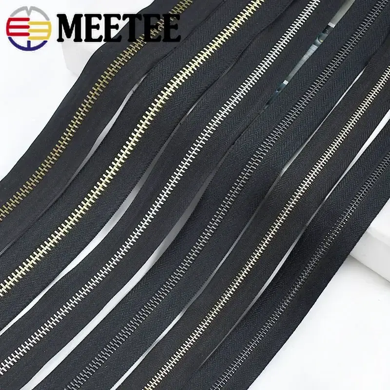 1/2/3/4Yards 3# 5# 8# Metal Zipper Tape For Bag Coat Jackets Zips Backpack Handbag Zip Repair Kit DIY Clothes Sewing Accessories