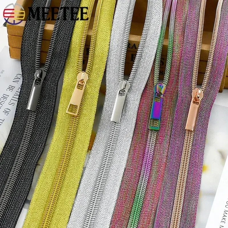1-5Meters 5# Nylon Coil Zippers With Zips Slider For Bag Clothes Colored Zipper Jacket Coat Zip Repair Kits DIY Sewing Accessory