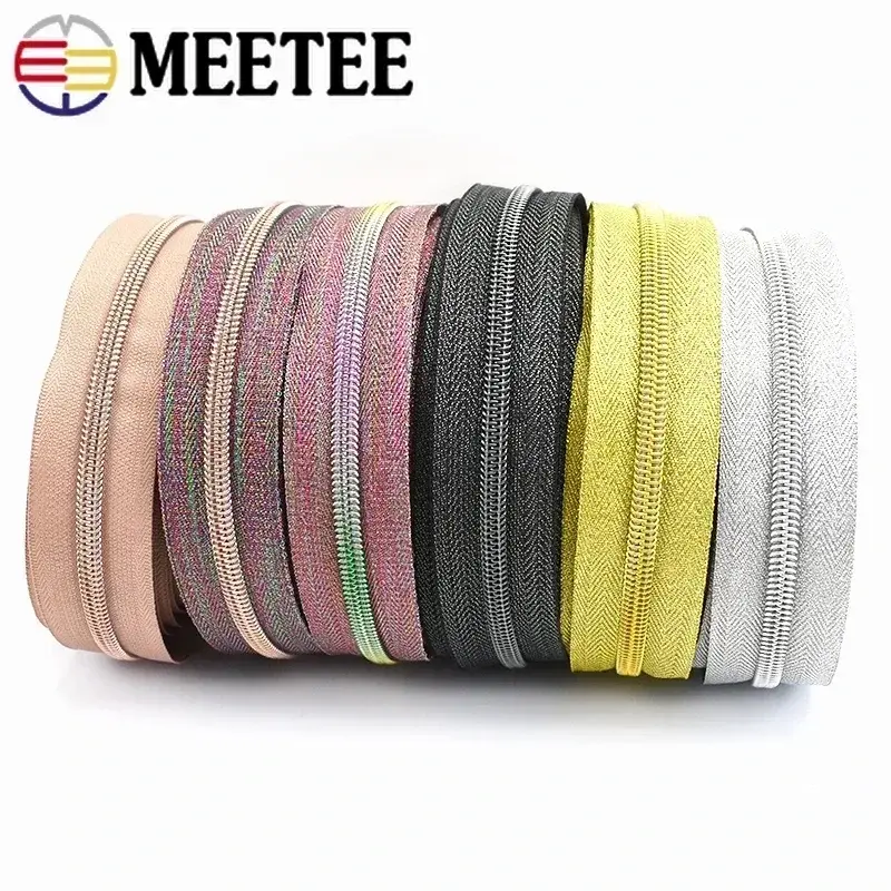 1-5Meters 5# Nylon Coil Zippers With Zips Slider For Bag Clothes Colored Zipper Jacket Coat Zip Repair Kits DIY Sewing Accessory