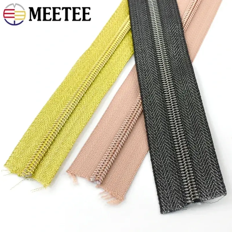 1-5Meters 5# Nylon Coil Zippers With Zips Slider For Bag Clothes Colored Zipper Jacket Coat Zip Repair Kits DIY Sewing Accessory